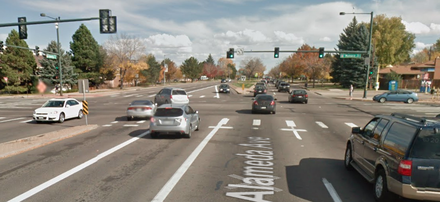 Dangerous intersections where 15 lanes meet are the real threat to pedestrians. Image: Google Maps