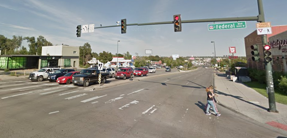 Only two intersections in Denver have more crashes than this one at Federal and Alameda, according to DPW. Google Maps