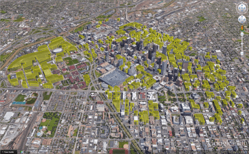 All those green areas are used for nothing but storing cars. Image: Ryan Keeney
