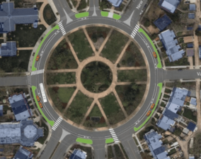 The vision for a safer Grant Circle. For now, DDOT is doing a one-week trial version. Image: DDOT