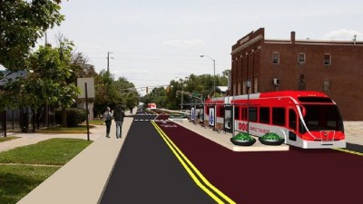 Indy's Red Line BRT was one of the transit projects spared from cuts in Congress's budget. Image: IndyGo