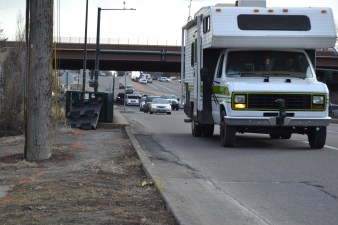 Does Sheridan Boulevard need sidewalks and protected bike lanes? Nah. How about some lasers. Photo: David Sachs