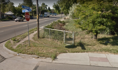 A curb ramp to nowhere at Sheridan and Iowa. Image: Google Maps