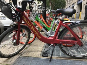 In addition to publicly-operated Capital Bikeshare, there are now four bike-share start-ups operating in DC now (not pictured: Jump). Photo: Greater Greater Washington