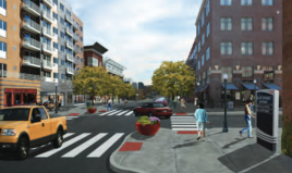 Without a limit on parking around the 41st and Fox Station, this rendering will be wishful thinking — the streets will be clogged with cars instead. Image: CPD