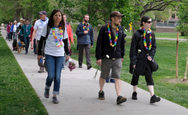 Gosia Kung walks in Cheesman Park during last year's remembrance of traffic victims. Photo: David Sachs