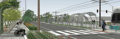 The new 50th Street Station on Washington Street in Phoenix was built specifically to meet the needs of people with disabilities. Rendering: Valley Metro