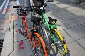 Spin and Limebike, along with ofo, are the three venture-funded bike-share companies active in Seattle. Photo: SounderBruce/Flickr