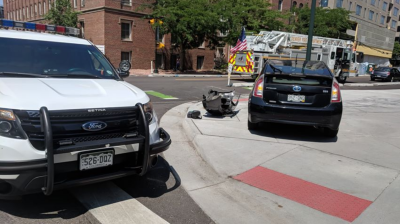A crash at 19th and Sherman on June 18. Photo: Ameir Mobasheri