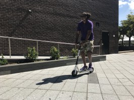 New York City Council Member Robert Cornegy test drove a Bird scooter in New York recently. Photo: Gersh Kuntzman