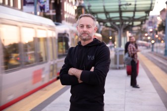 Andy Bosselman at a light rail platform