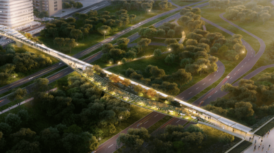 A pedestrian bridge would connect Reagan Airport with Crystal City. Photo:  Crystal City Business Improvement District