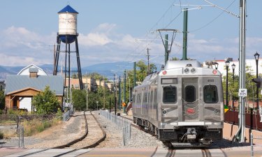 A G line test train approaches Arvada. Photo: RTD
