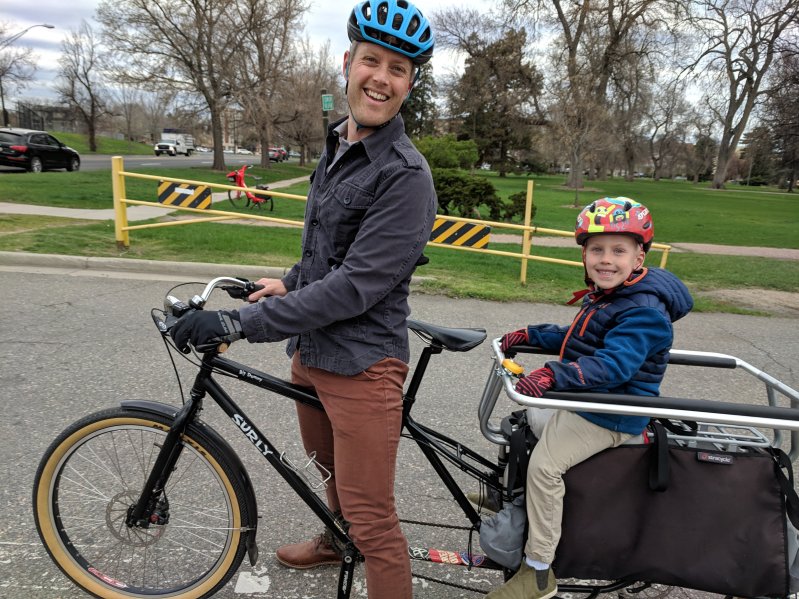 Josh Gipper @jgipper and his son Lucas look forward to biking to the Stapleton Farmer’s Market, which opens June 16.