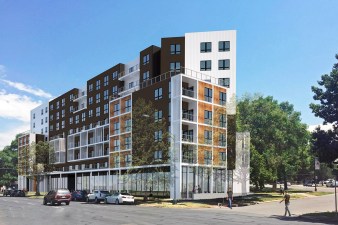 A rendering of Park 17, a 108-unit, eight-story development under construction in City Park West.