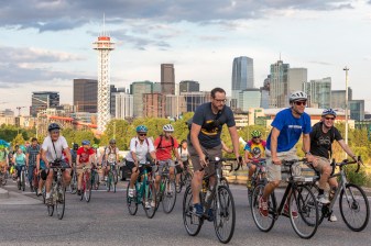 On Aug. 2, about 140 people participated in a Critical Mass ride to protest the recent deaths of bicyclists. Photo: Andy Bosselman