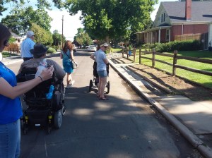 A walk through Denver's Sunnyside neighborhood last month revealed missing, dilapidated and incomplete sidewalks. Photo: WalkDenver