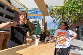 Architects Jonathon Smith and Laura Rodriguez came from New York City to compete in the Park(ing) Day competition.