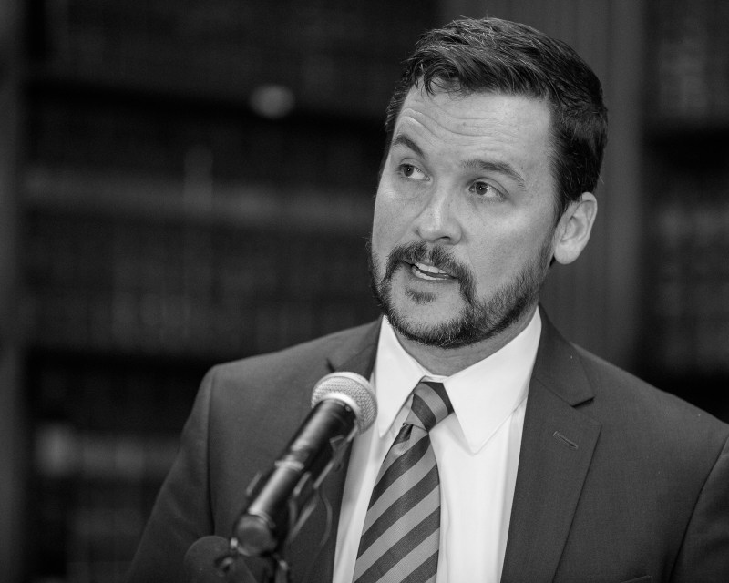 Brendan Hanlon discusses the mayor's 2020 budget proposal. Photo: Andy Bosselman