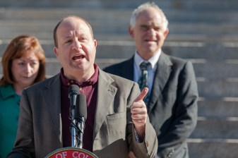 Gov. Polis announced the ride-hail company Lyft will add 200 electric vehicles to its Colorado fleet on Nov. 14. Photo: Andy Bosselman