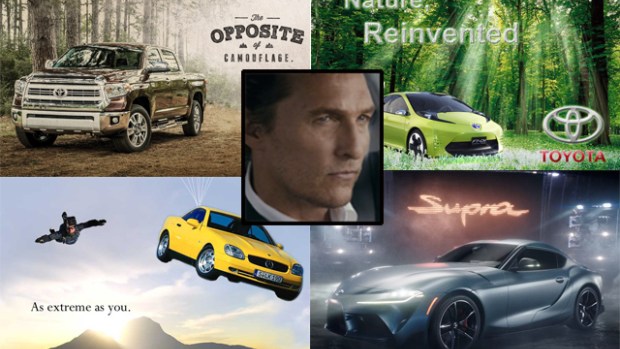 Photo collage of car ads