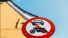 No Cars Allowed Sign