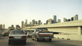 Vehicles on an urban highway
