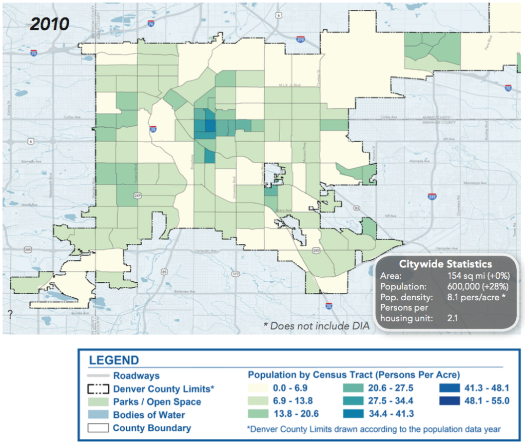 Lots of Denver Neighborhoods Were Denser in 1950 Than They Are Today