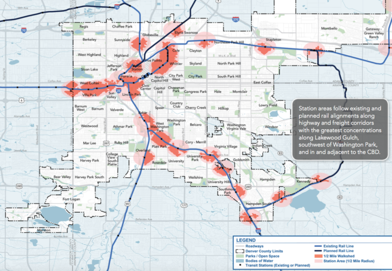 Denver’s Unwalkable Rail Network, Visualized