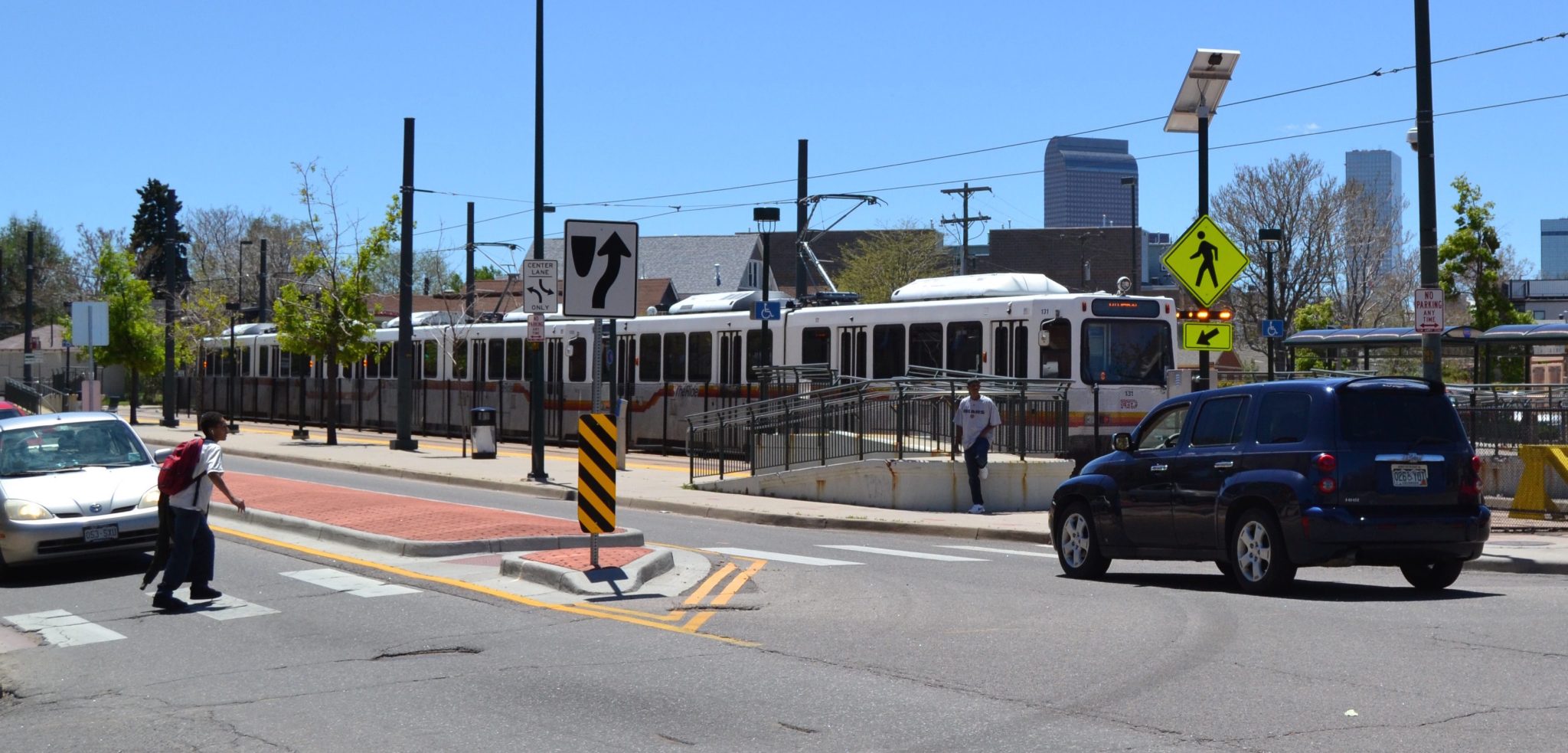 Eyes on the Street: DPW Installs Flashing Beacon Signals at 30th and Downing RTD Station, More to Come