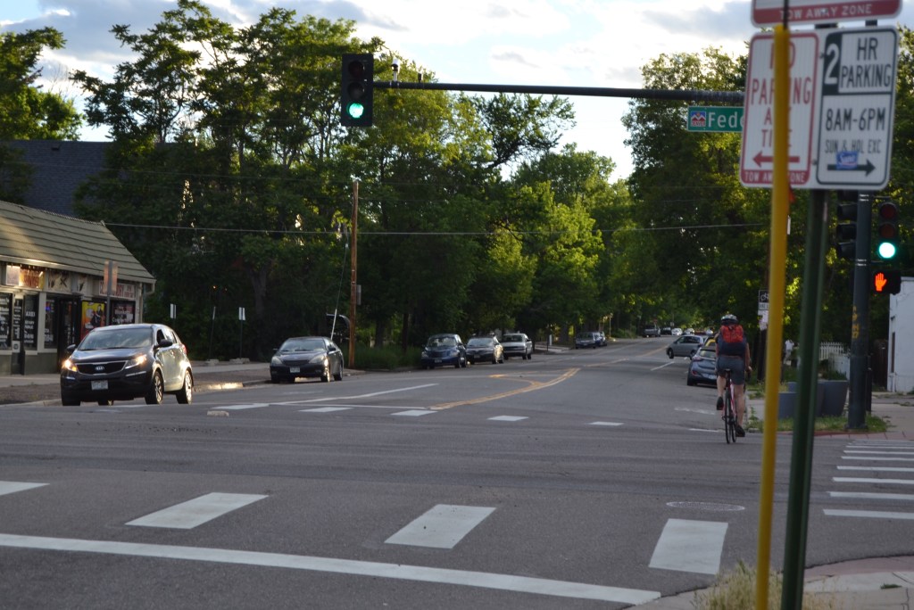 West 23rd Ave Should Be Getting a Bike Lane Extension Across Federal — Unless Parking