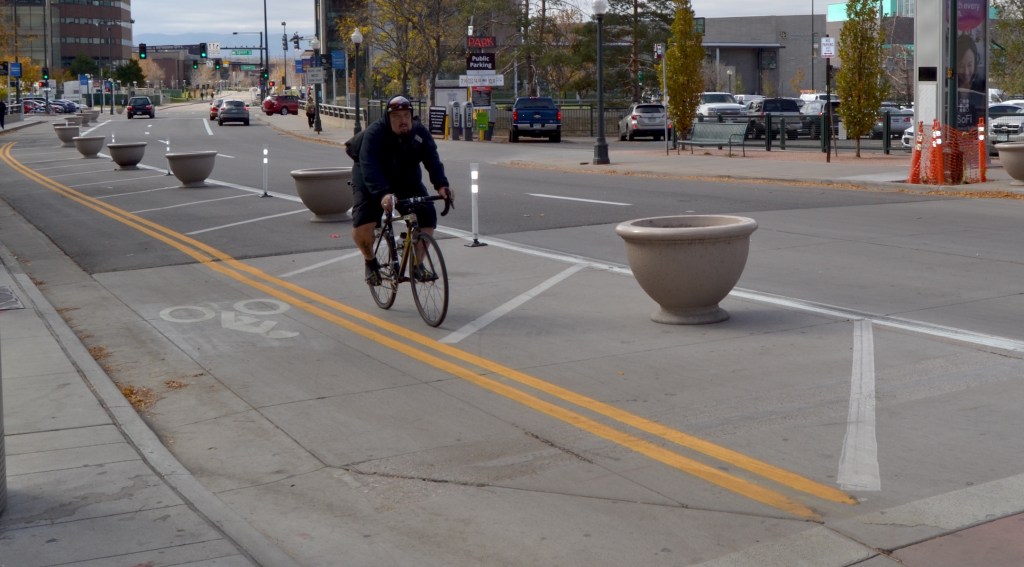 These Planters Along the Larimer Street Bike Lane Protect People Better Than Plastic Posts