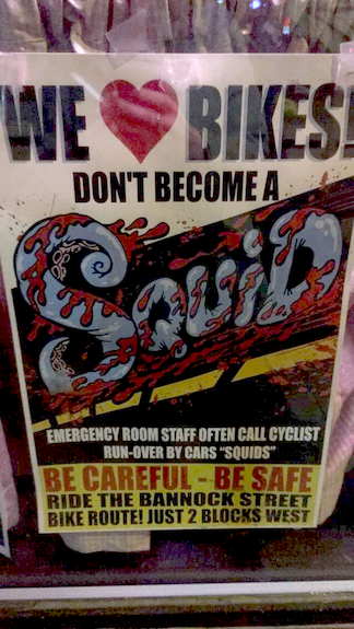 Skylark Lounge Poster Calls Maimed Bicyclists “Squids,” Directs People Away From Safest Place to Bike on Broadway