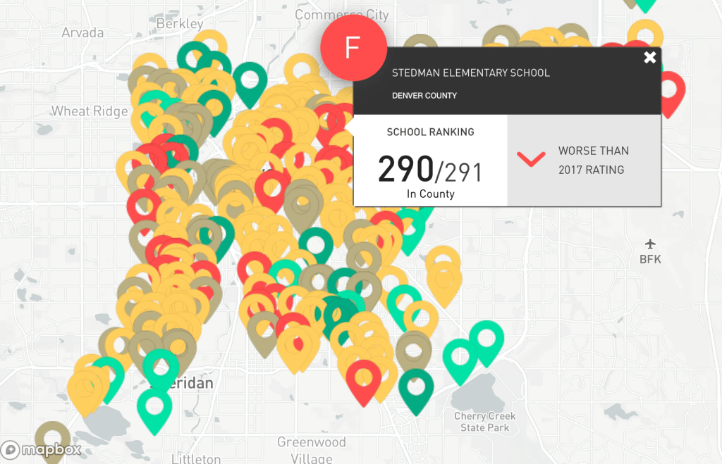 The Denver Schools with the Worst Report Cards for Driving Behavior