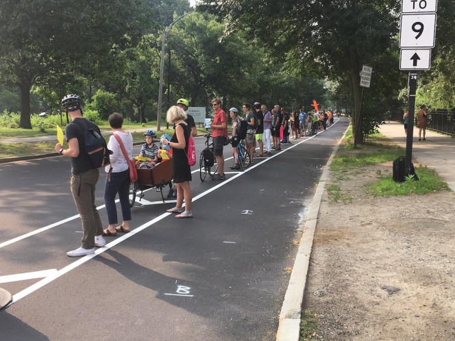 Photos: Boston Advocates Form ‘People-Protected’ Bike Lane