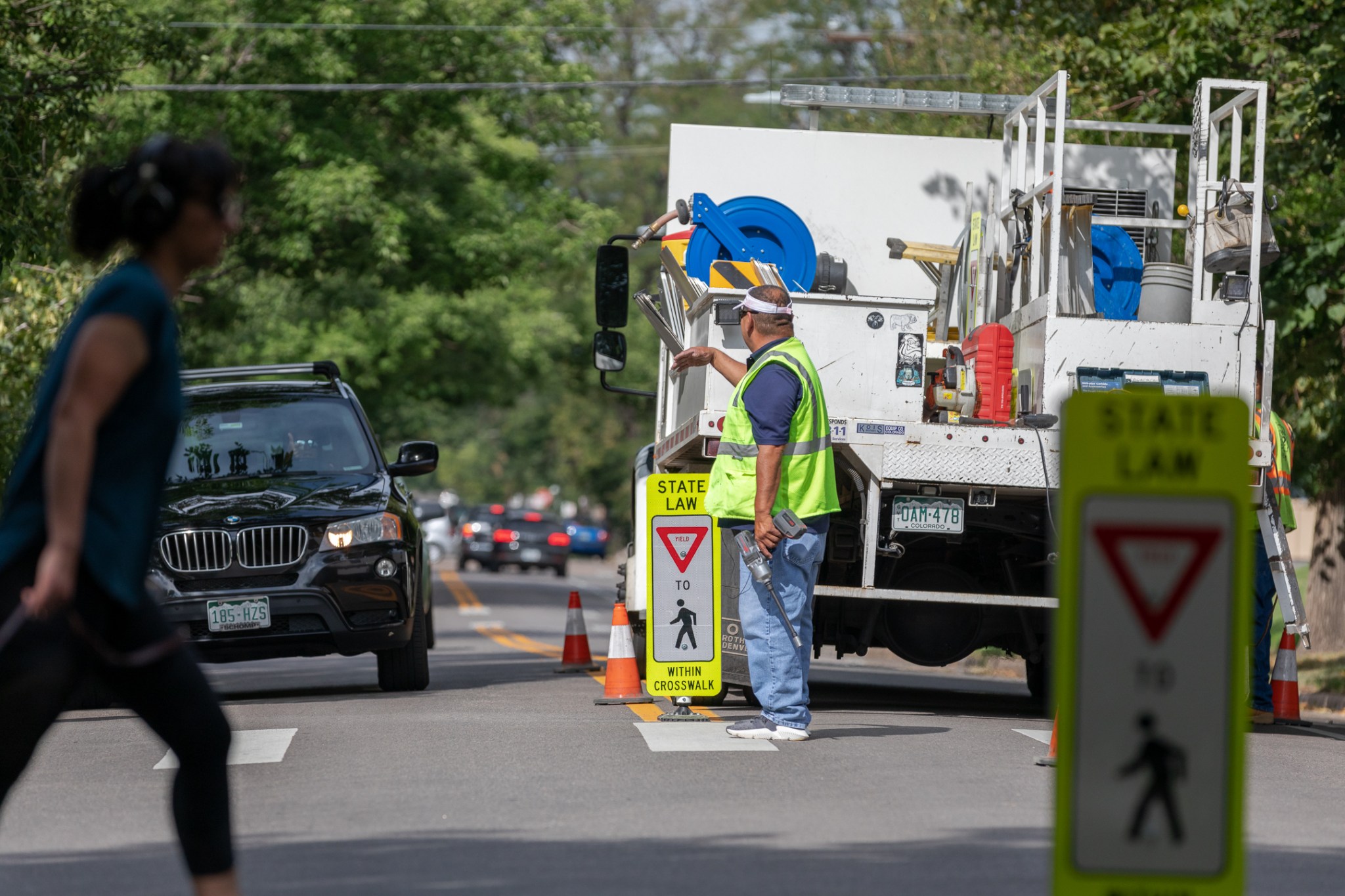 Eyes on the Street: City Installs in-Street Pedestrian Crossing Signs Near Wash Park