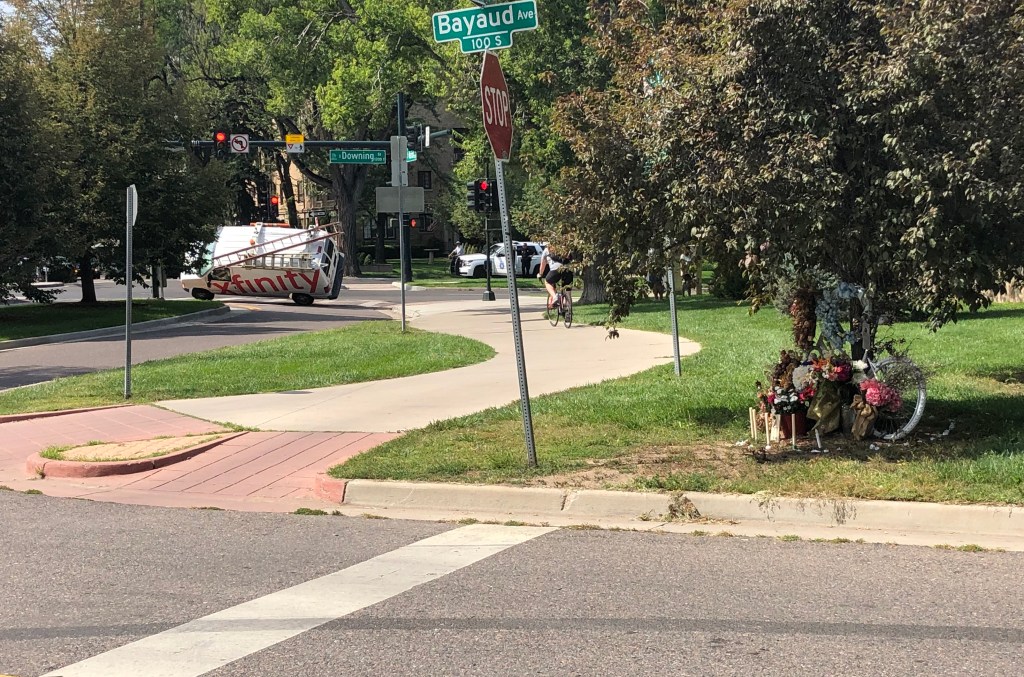Photo Shows Xfinity Van Rolling Over Near Alexis Bounds’ Ghost Bike