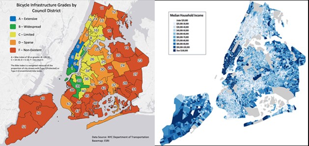 In NYC, the Best Bike Lanes are in Rich Neighborhoods. (But it may not be exactly what you think.)